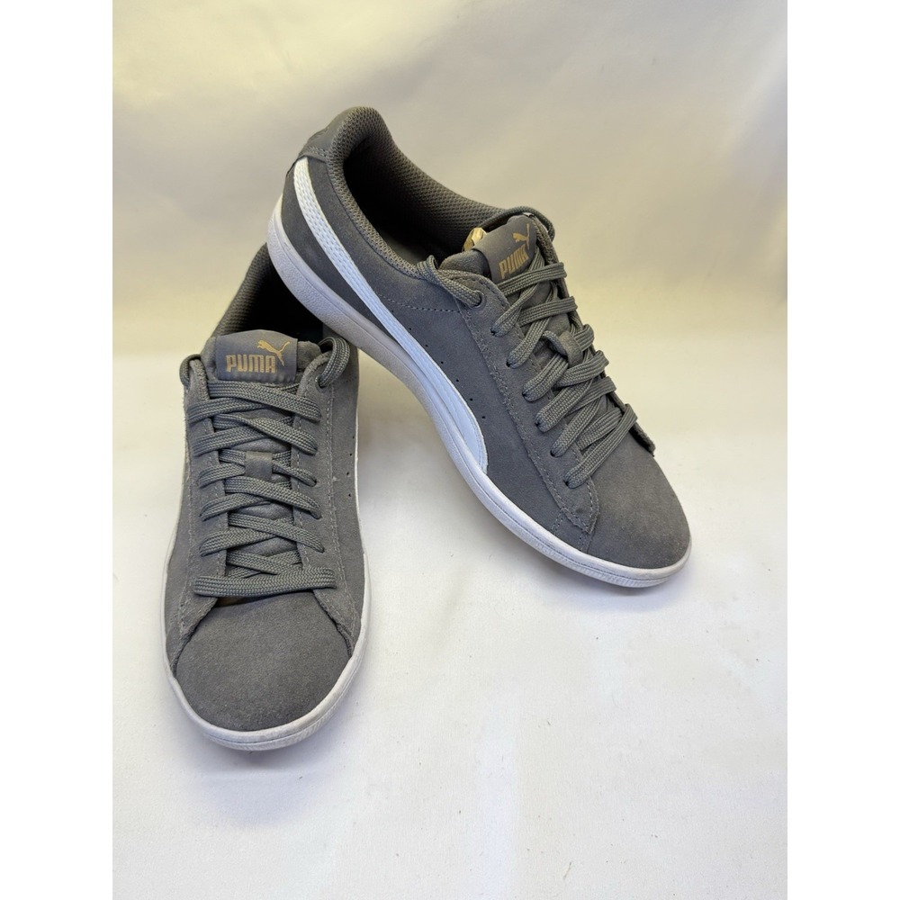PUMA Vikky Womens US 6.5 Gray White Softfoam Comfort Lace Up Sneakers